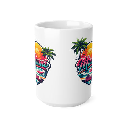Miami Ceramic Coffee Cups, 11oz, 15oz