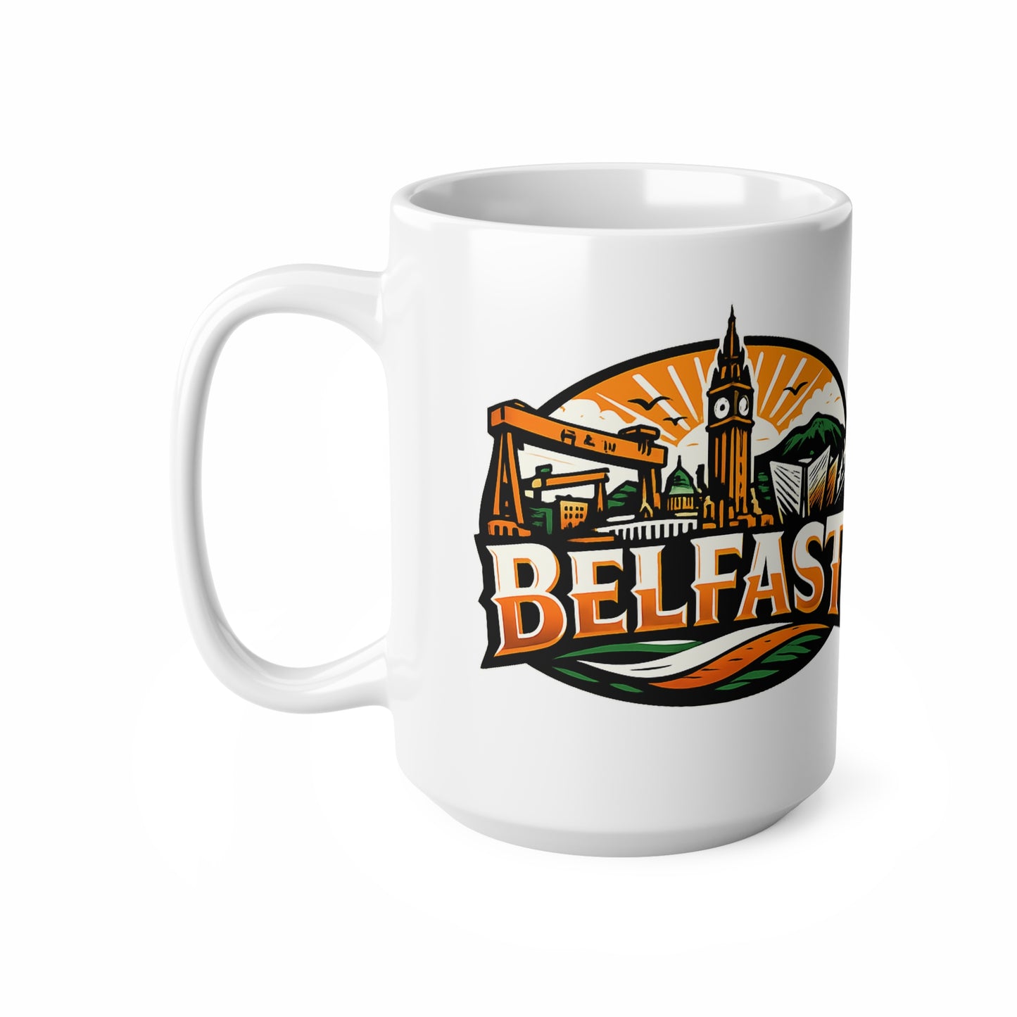 Belfast Skyline Ceramic Coffee Mug — 11oz & 15oz Irish City Souvenir
