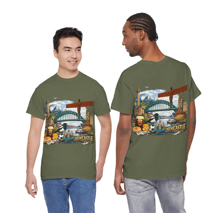 Newcastle Upon Tyne Landmark Tee — Vintage Cityscape T-Shirt