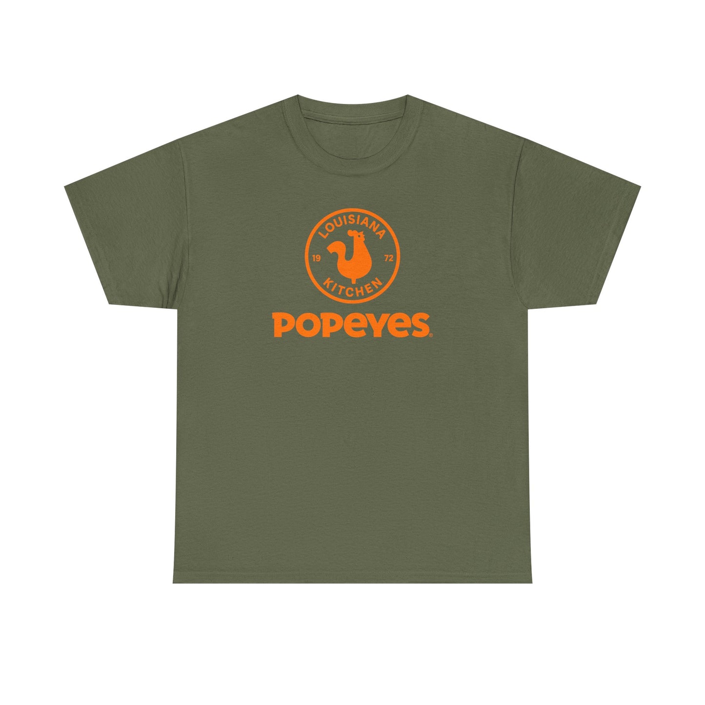 Popeyes Logo T-Shirt — Vintage Orange Louisiana Kitchen Tee