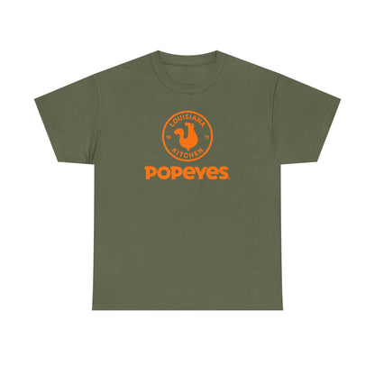 Popeyes Logo T-Shirt — Vintage Orange Louisiana Kitchen Tee