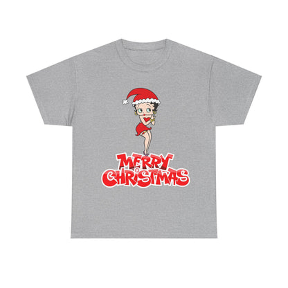 Christmas Betty Boop Tee - 'Merry Christmas' Holiday Graphic Shirt