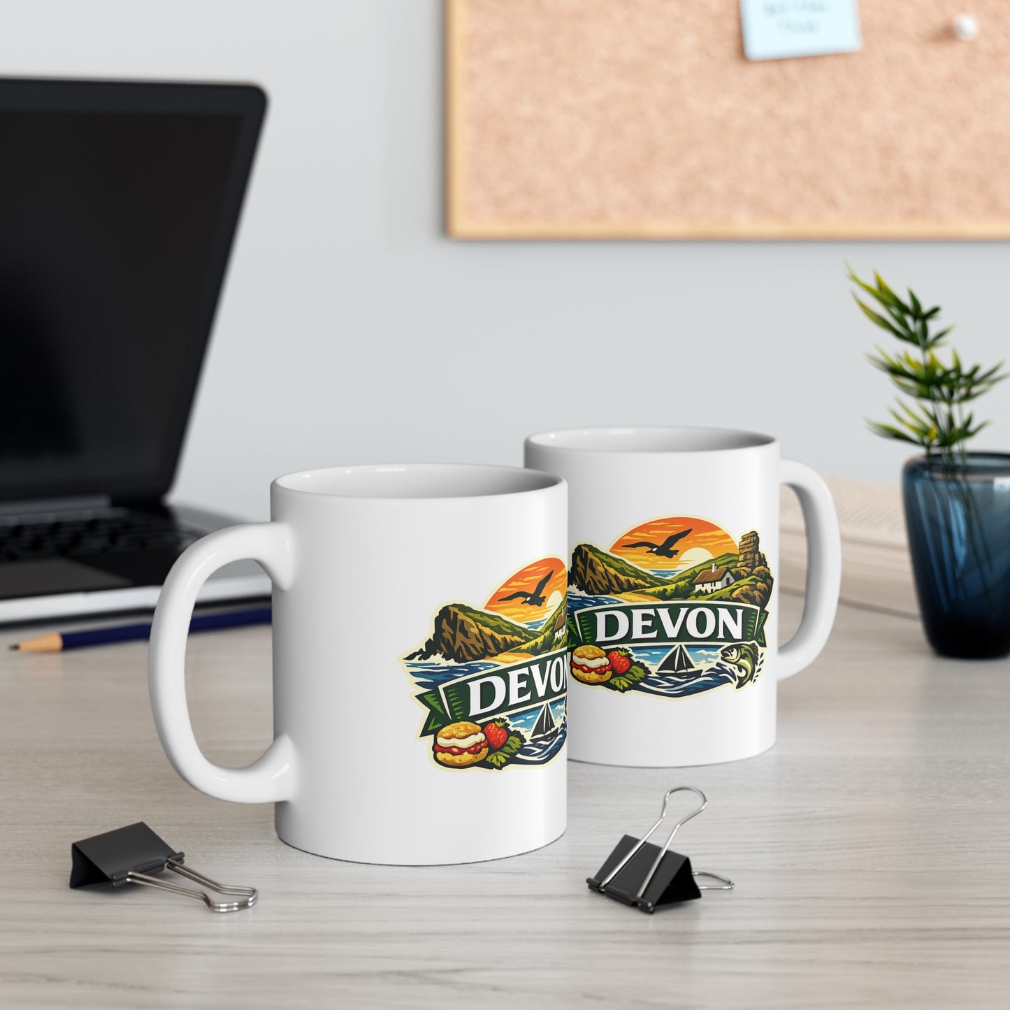 Devon Scenic Mug — Coastal Sunrise Ceramic Coffee Cup (11oz & 15oz)