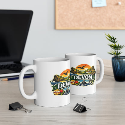 Devon Scenic Mug — Coastal Sunrise Ceramic Coffee Cup (11oz & 15oz)