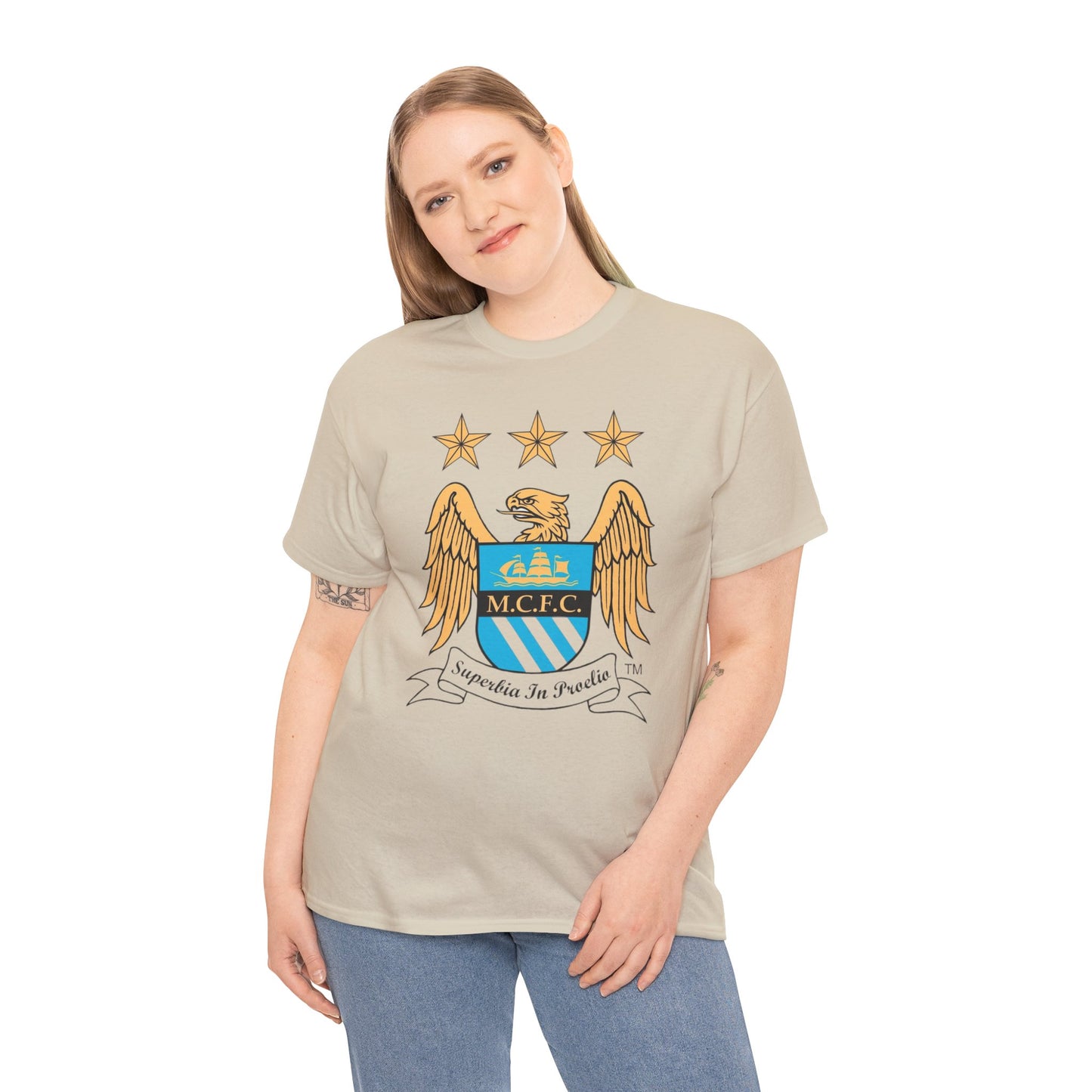 Manchester City Retro Club Crest T‑Shirt — MCFC Vintage Style Club Emblem Tee