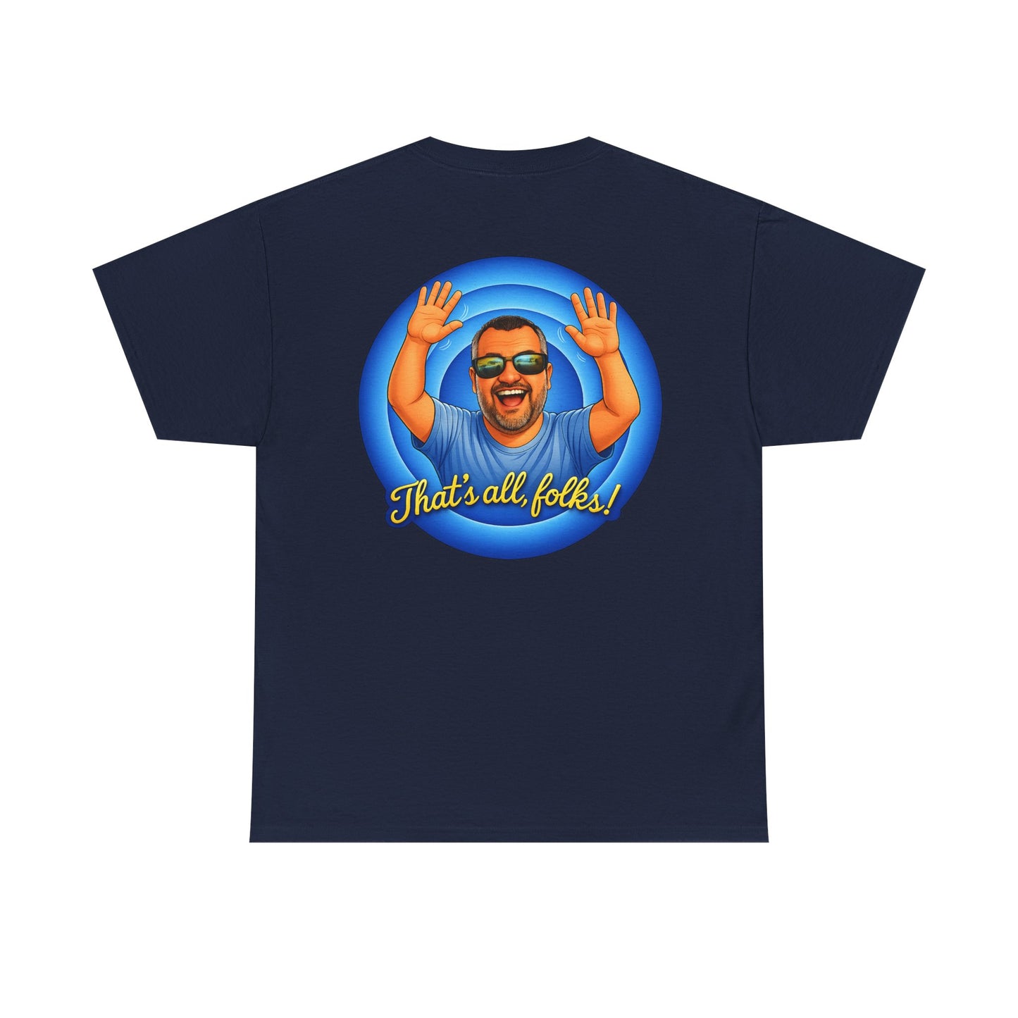 T-Shirt — "That's All, Folks!" Waving Portrait Graphic Tee