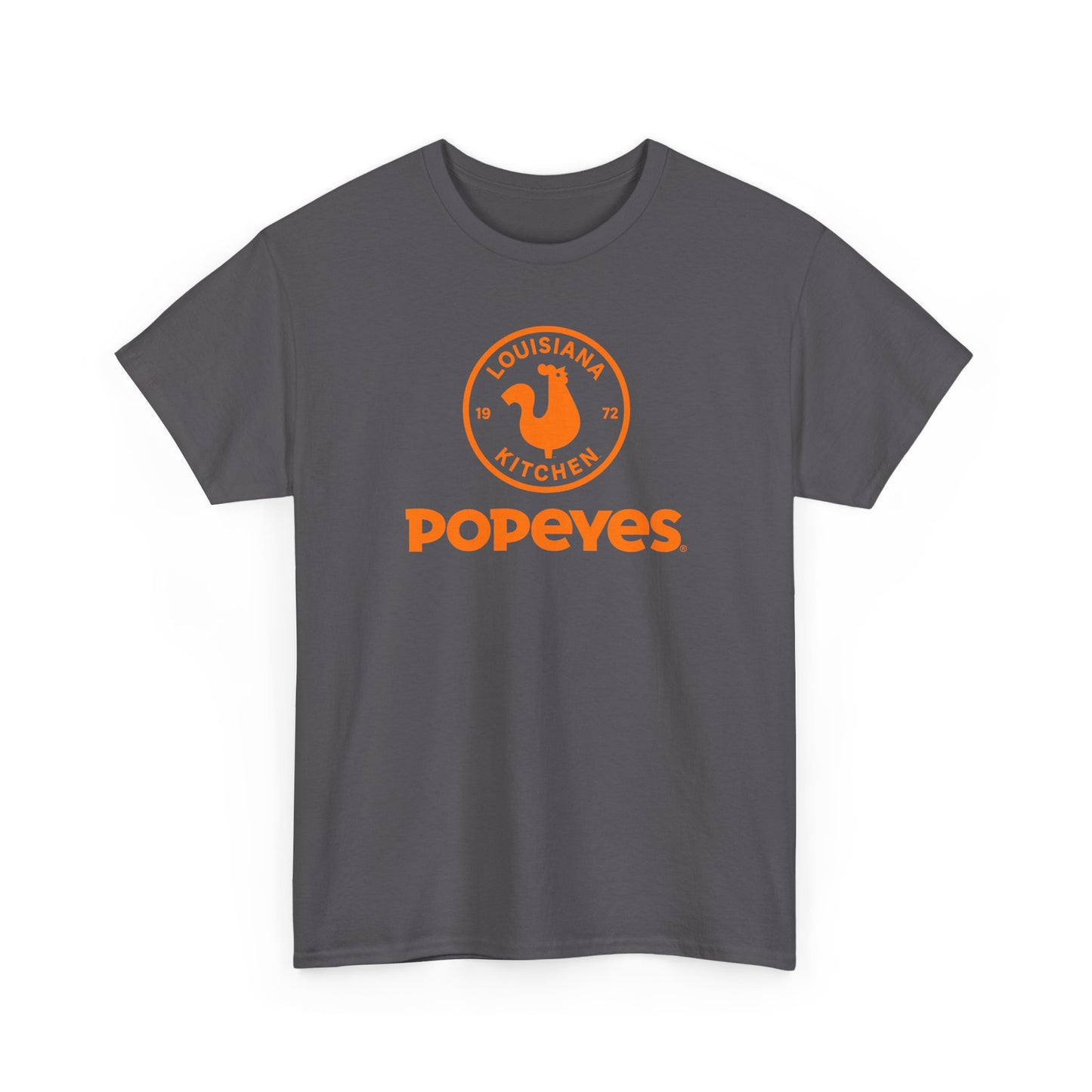 Popeyes Logo T-Shirt — Vintage Orange Louisiana Kitchen Tee