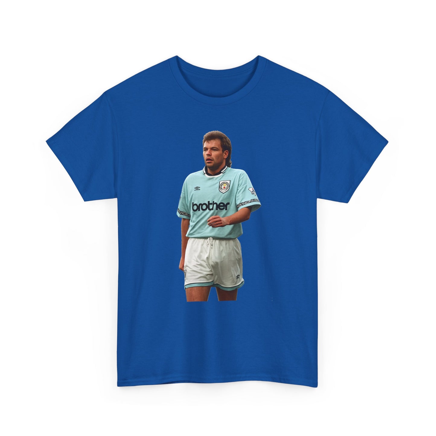Uwe Rosler Manchester City Legend Graphic Tee - Retro Football Kit Print
