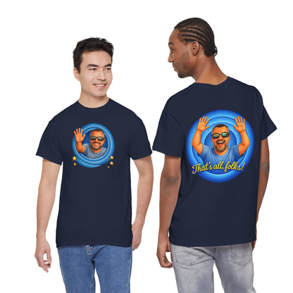 T-Shirt — "That's All, Folks!" Waving Portrait Graphic Tee