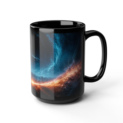 Empire Star Destroyer Galaxy Vortex Black Mug — Cosmic Space Coffee Cup (11oz & 15oz)