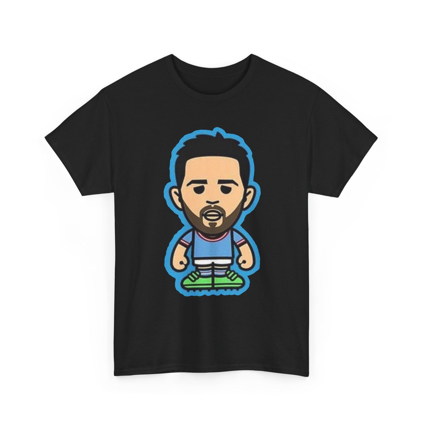 Bernardo Silva Manchester City Legend Graphic Tee — Player Cartoon Front & Tribute Poster Back