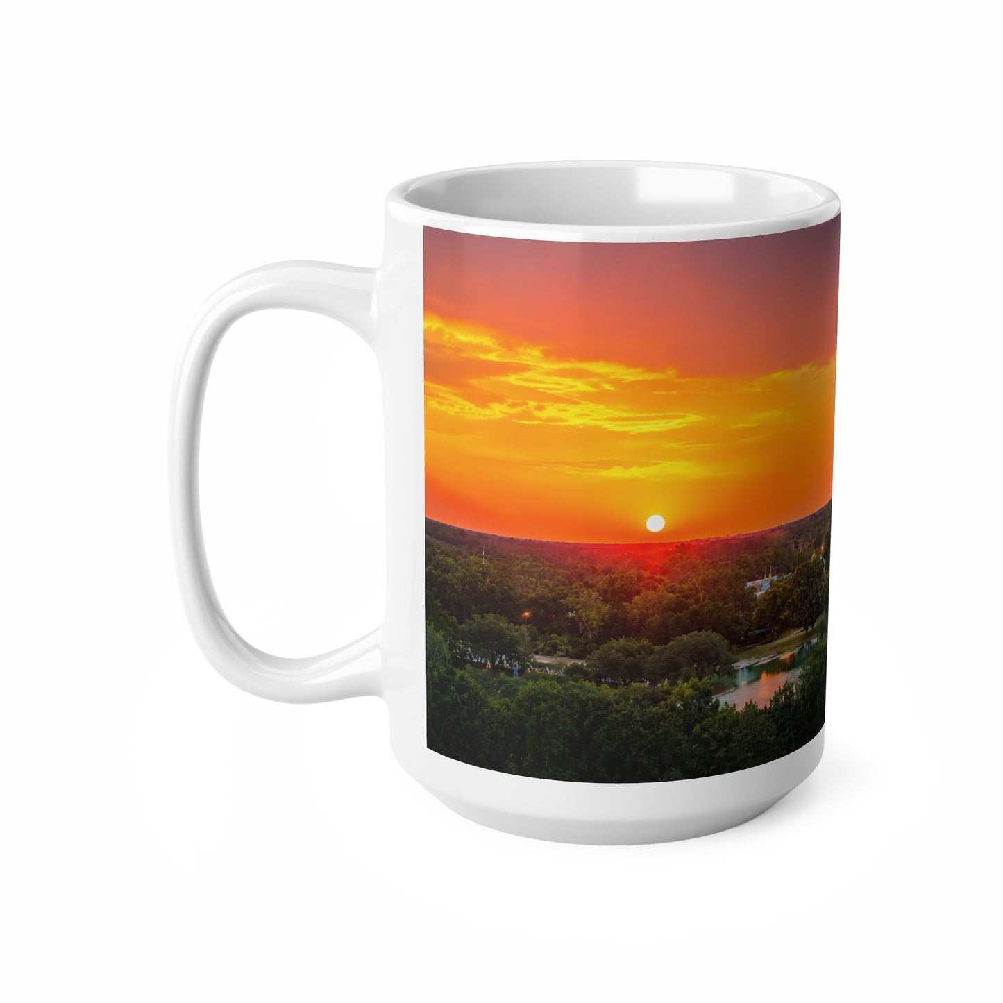 Sunset over Magic Kingdom Landscape Ceramic Mug — 11oz & 15oz Scenic Coffee Cup