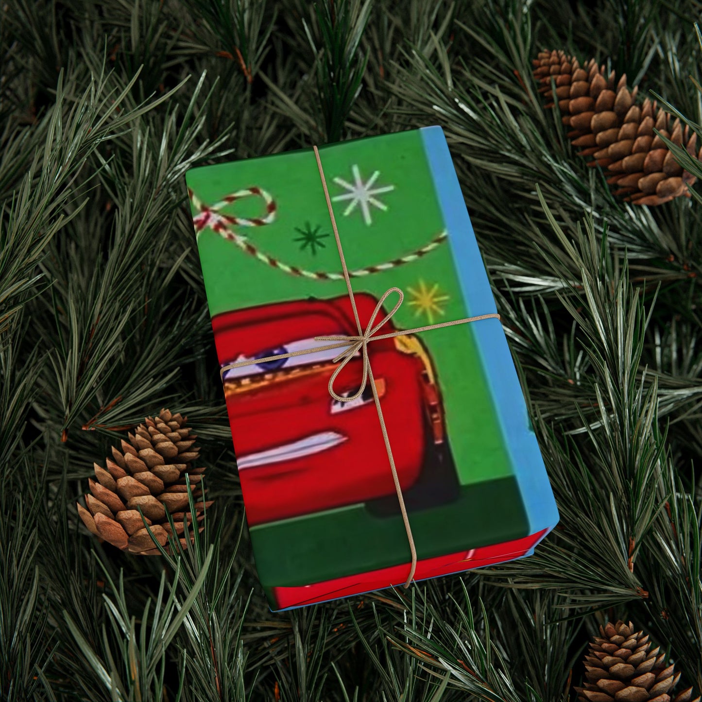 Cars Lightning McQueen Holiday Wrapping Paper – Festive Cheer Gift Wrap