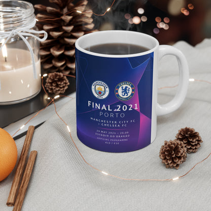 2021 Champions League Final Programme Cover Inspired Ceramic Mug — Coffee Cup (11oz/15oz)