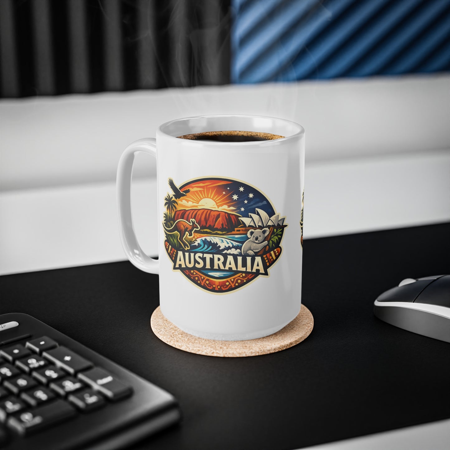 Australia Scenic Mug — Vintage Outback Sunset Ceramic Coffee Cup (11oz & 15oz)