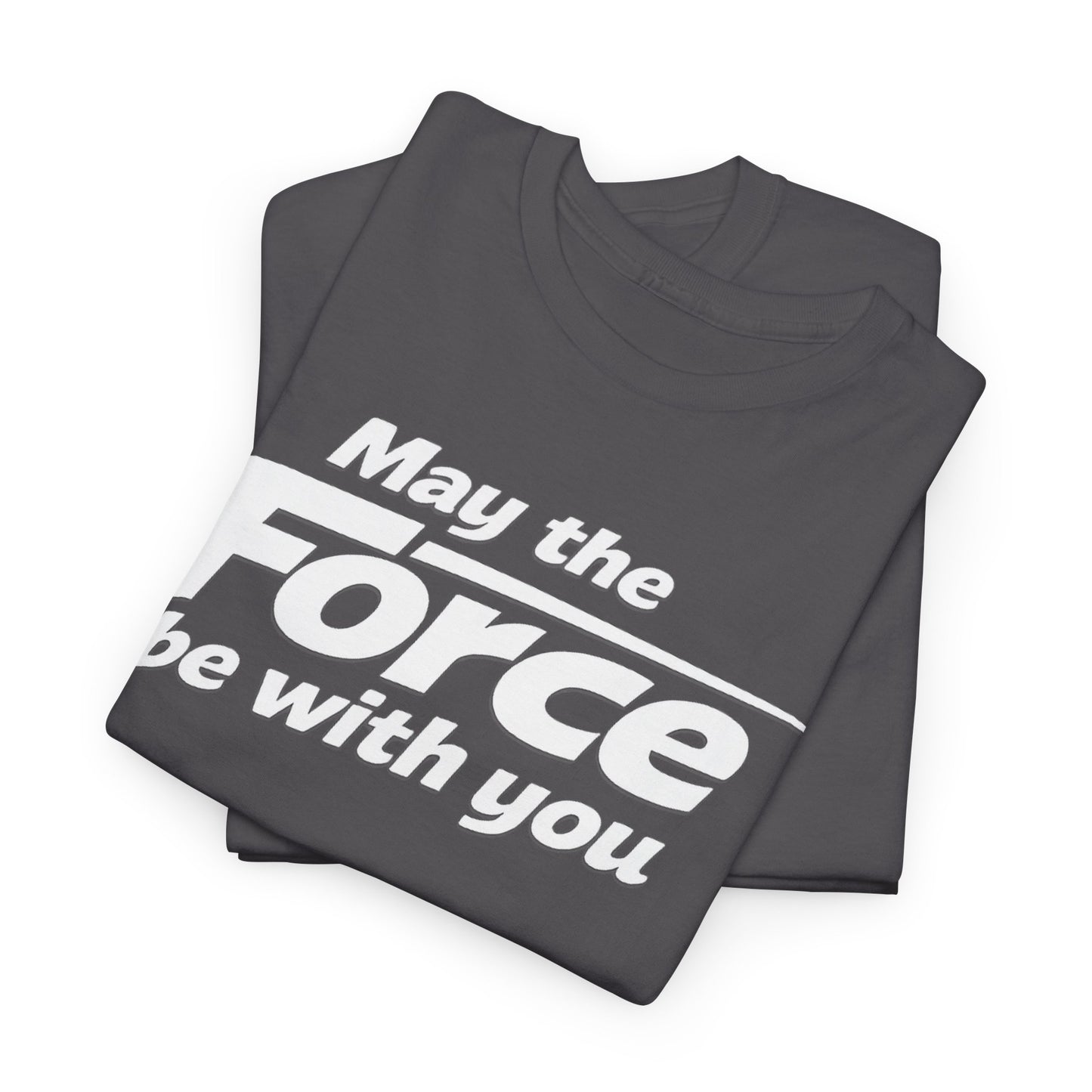 "May the Force Be With You" Retro Embossed Graphic T‑Shirt —