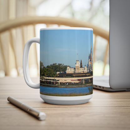 Magic Kingdom Castle Panorama Coffee Mug — Scenic Theme Park Castle Photo, 11oz & 15oz