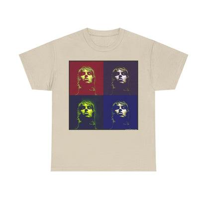 Liam Gallagher Oasis Pop Art Portrait T-Shirt - Retro Color Block Music Icon Tee