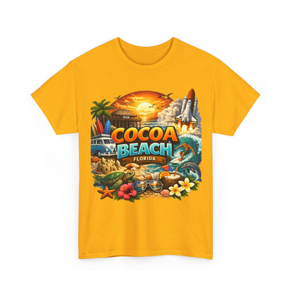 Cocoa Beach Florida Sunset Surf T-Shirt — Retro Beach Vacation Graphic Tee
