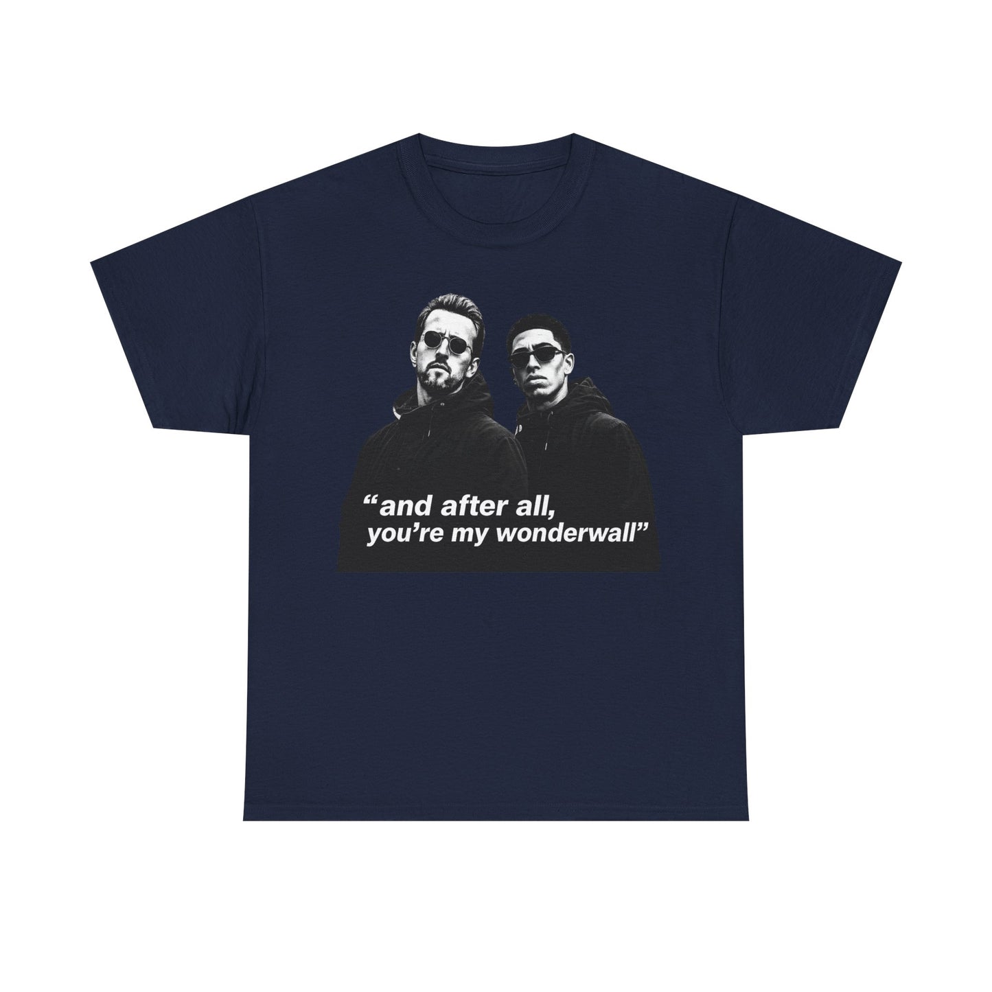 Kane and Bellingham Wonderwall Lyric T-Shirt — ‘and after all, you’re my wonderwall’ Retro Band Tee
