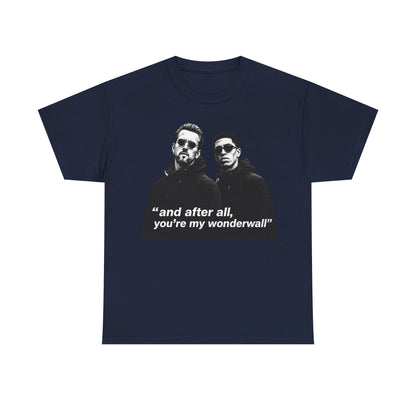 Kane and Bellingham Wonderwall Lyric T-Shirt — ‘and after all, you’re my wonderwall’ Retro Band Tee