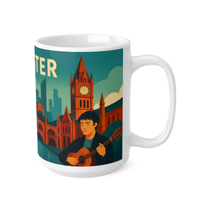 Manchester Vintage Travel Poster Coffee Mug — Bee & Tram 11oz/15oz