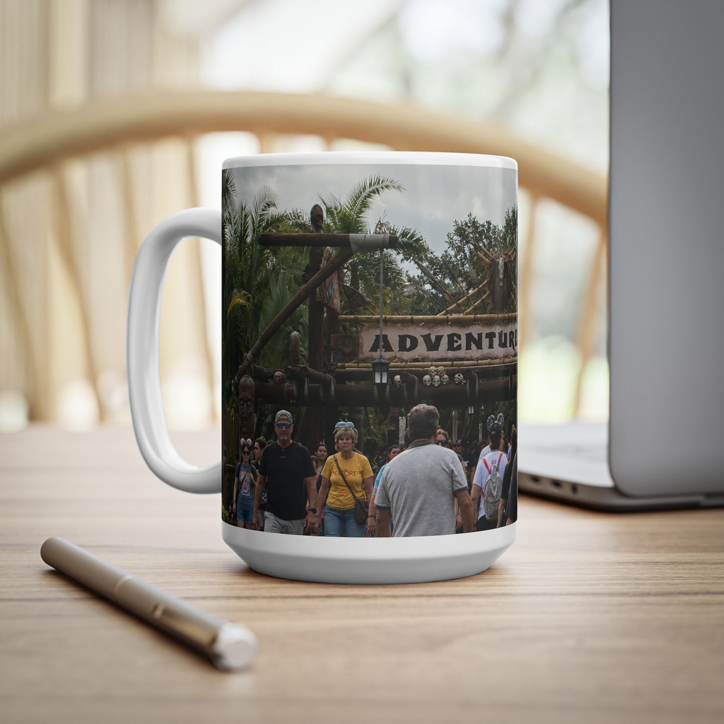 Adventureland Entrance Photo Ceramic Mug — Theme Park Travel Souvenir (11oz & 15oz)