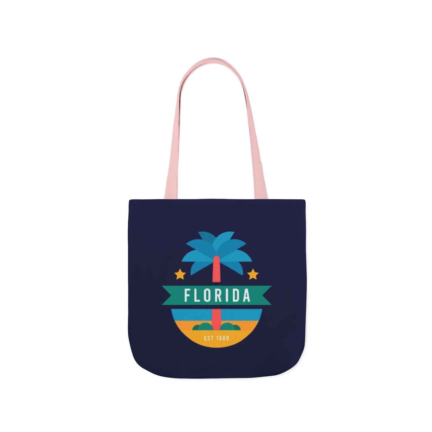 Florida Palm Beach Canvas Tote Bag — Retro Sunshine Travel Tote