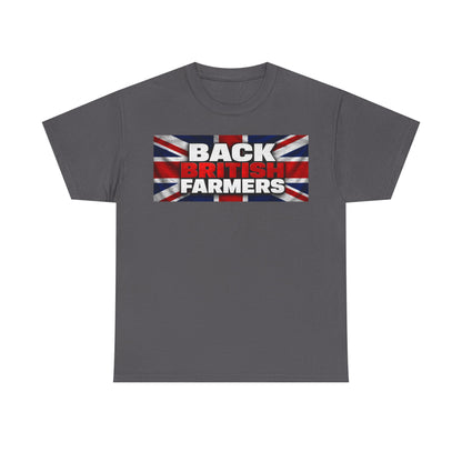 Back British Farmers T-Shirt — Union Jack Support Tee for UK Farmers
