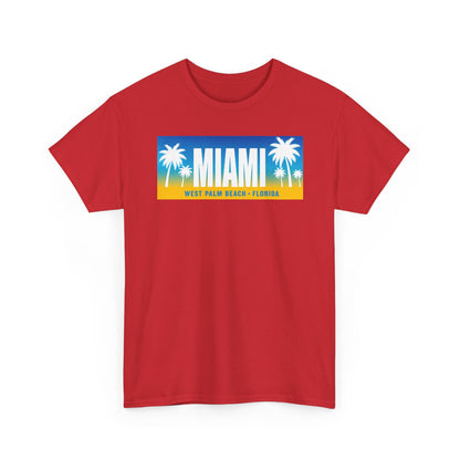 Miami West Palm Beach Vintage Tee — "MIAMI" Beach Palm Trees T‑Shirt