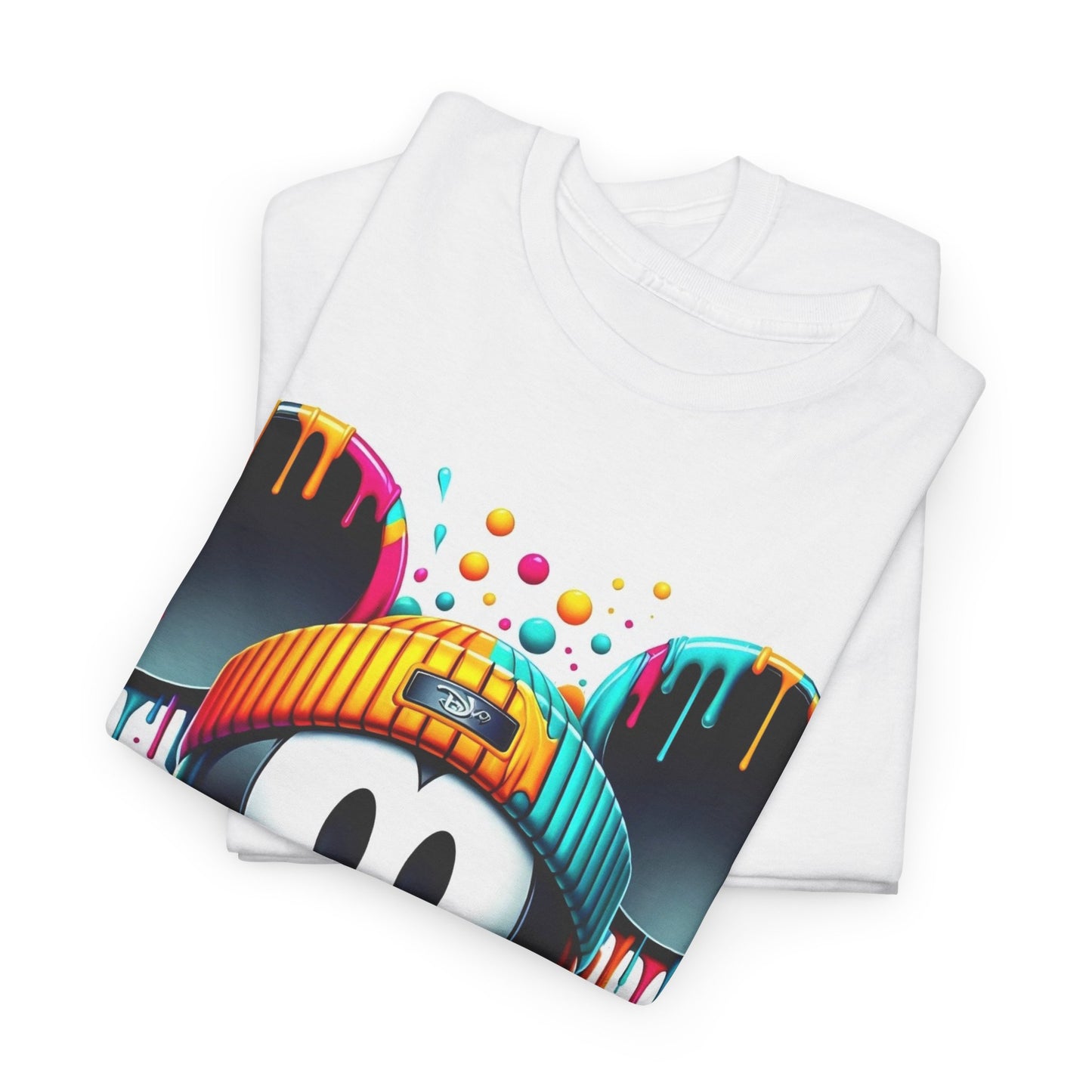 Colorful Pop Art Mickey Mouse Tee - Vibrant Drip Graphic T-Shirt