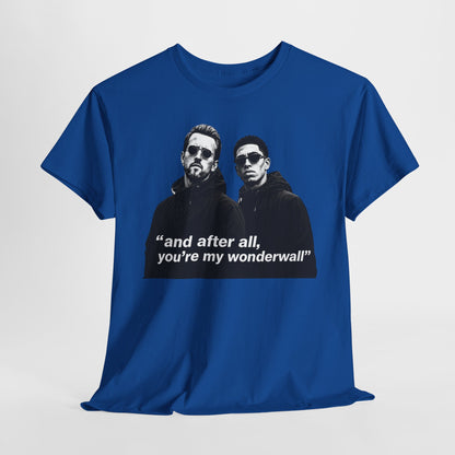 Kane and Bellingham Wonderwall Lyric T-Shirt — ‘and after all, you’re my wonderwall’ Retro Band Tee
