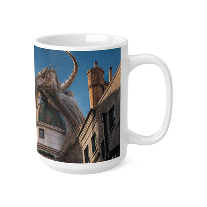 Harry Potter Dragon Fire Ceramic Mug — Fantasy Castle Scene Coffee Cup (11oz/15oz)