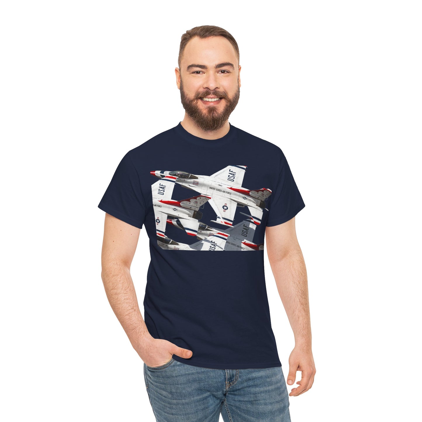 Thunderbirds Jet Formation T‑Shirt — Military Aviation Fighter Jets Tee