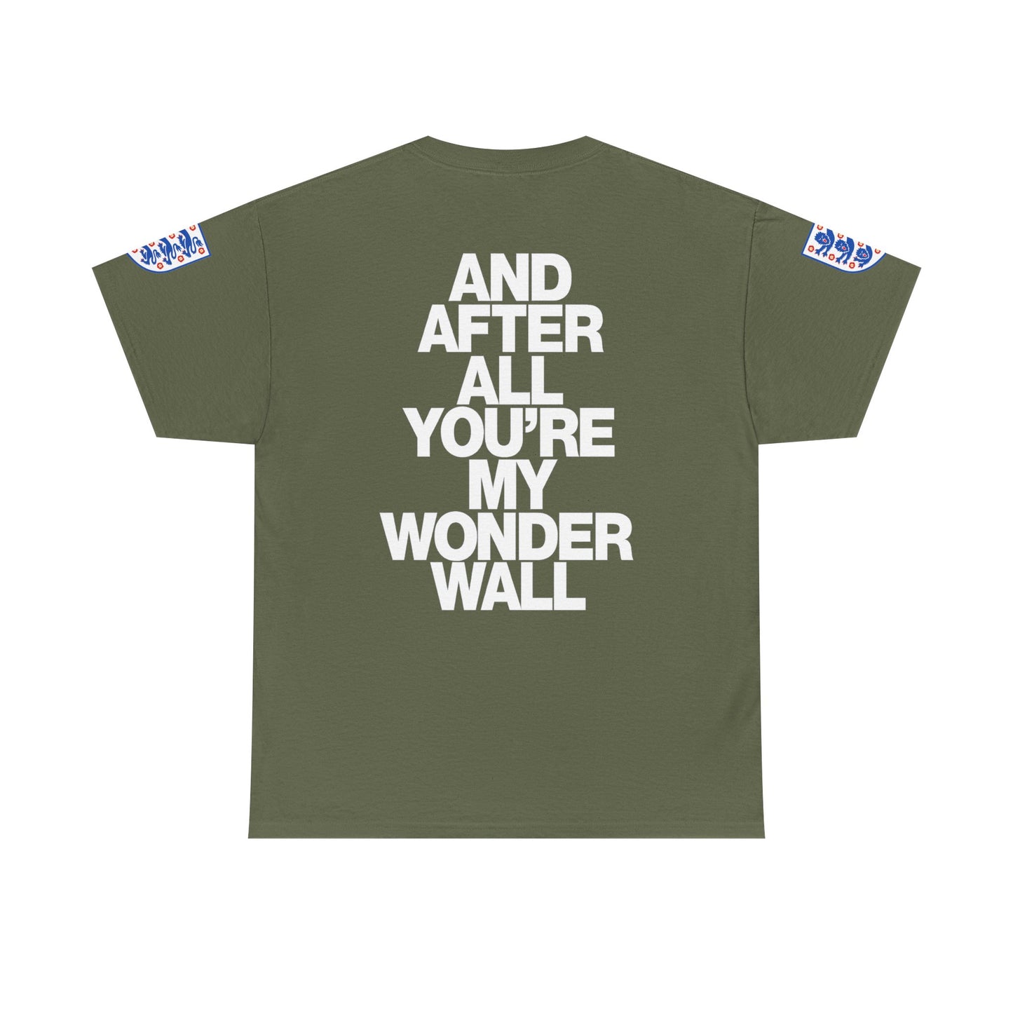 England Football Tee — "And After All You're My Wonderwall" Lyrics Tee