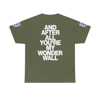England Football Tee — "And After All You're My Wonderwall" Lyrics Tee
