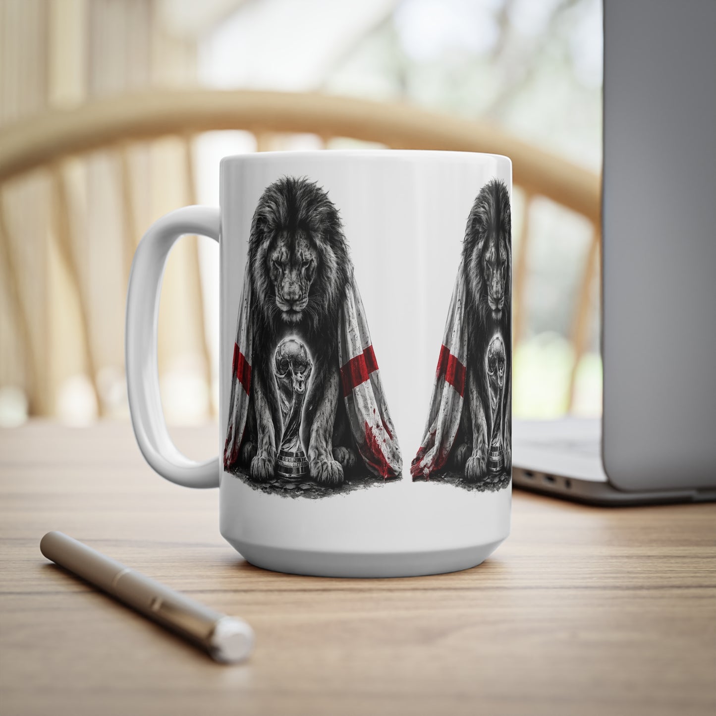 3 Lions England Ceramic Mug — Ceramic Coffee Cup (11oz/15oz)
