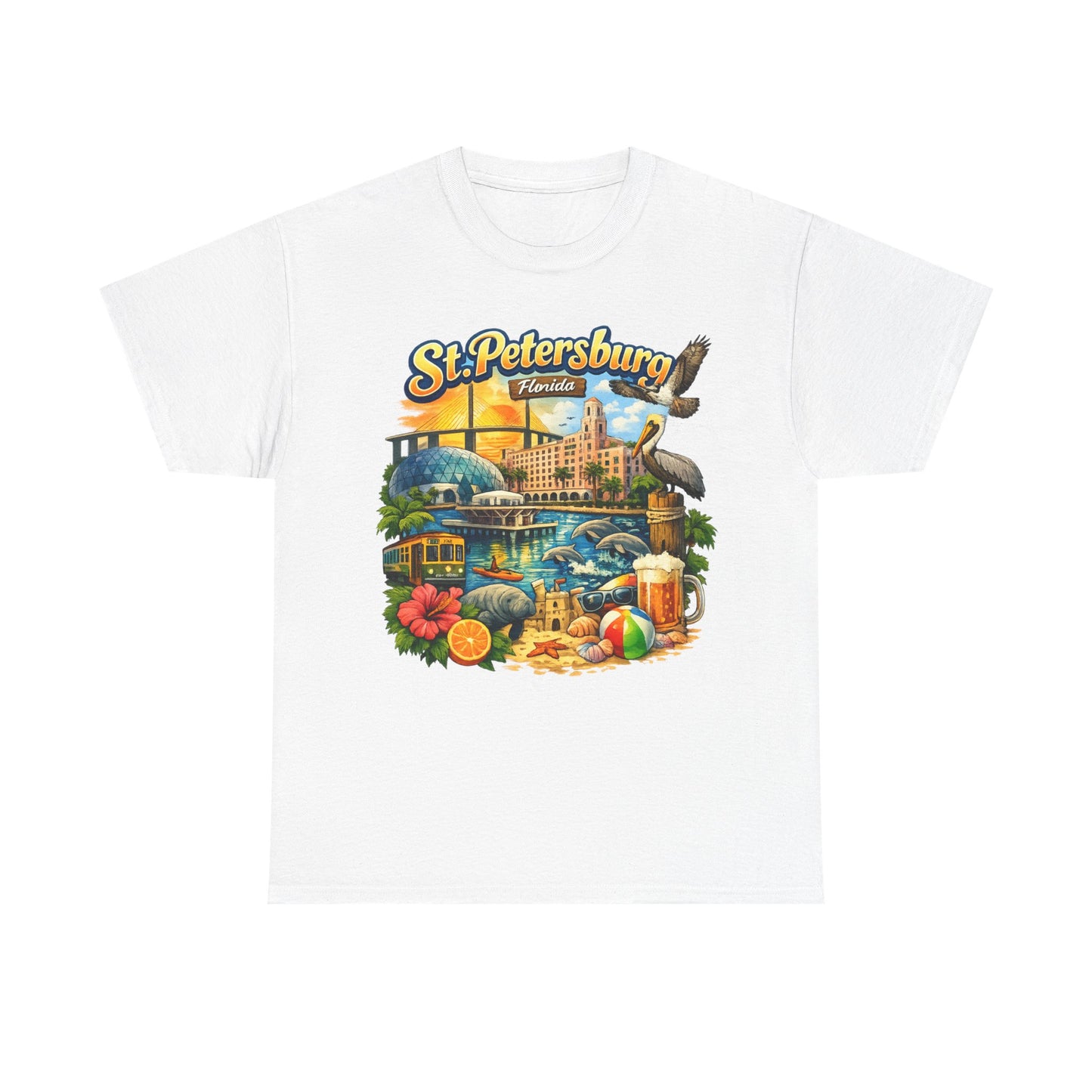 St. Petersburg Florida Retro Beach Scene T-Shirt