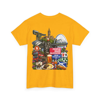 Glasgow Collage T-Shirt — "People Make Glasgow" Scottish City Souvenir Tee