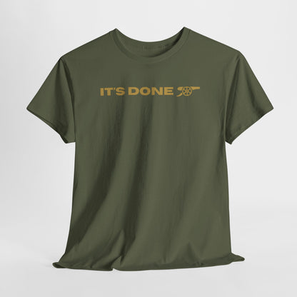 It's Done Arsenal Champions T-Shirt – Minimalist Gold Script Tee