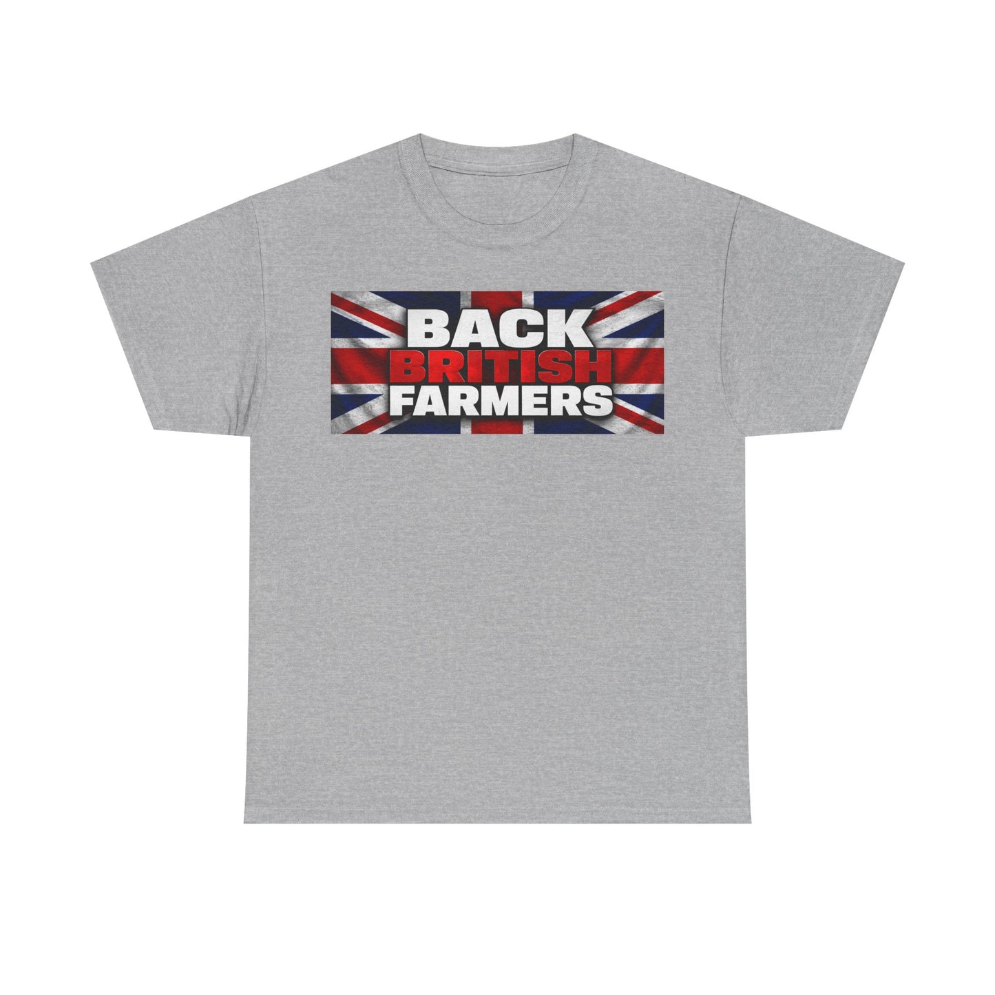 Back British Farmers T-Shirt — Union Jack Support Tee for UK Farmers