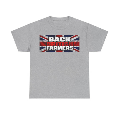 Back British Farmers T-Shirt — Union Jack Support Tee for UK Farmers
