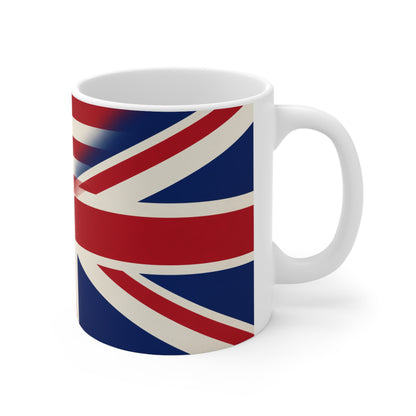 USA / UK British Flag Ceramic Coffee Mug — USA & UK Union Double-Sided 11oz/15oz
