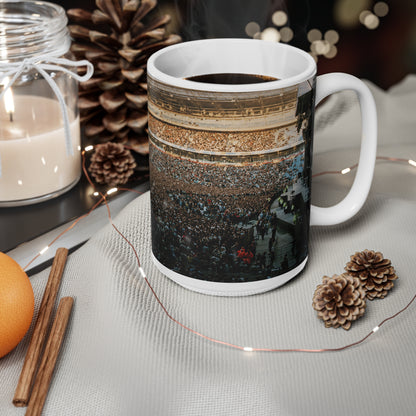 Oasis At Maine Road Concert Crowd Photo Mug — Live Stadium Panorama Ceramic Coffee Cup (11oz & 15oz)