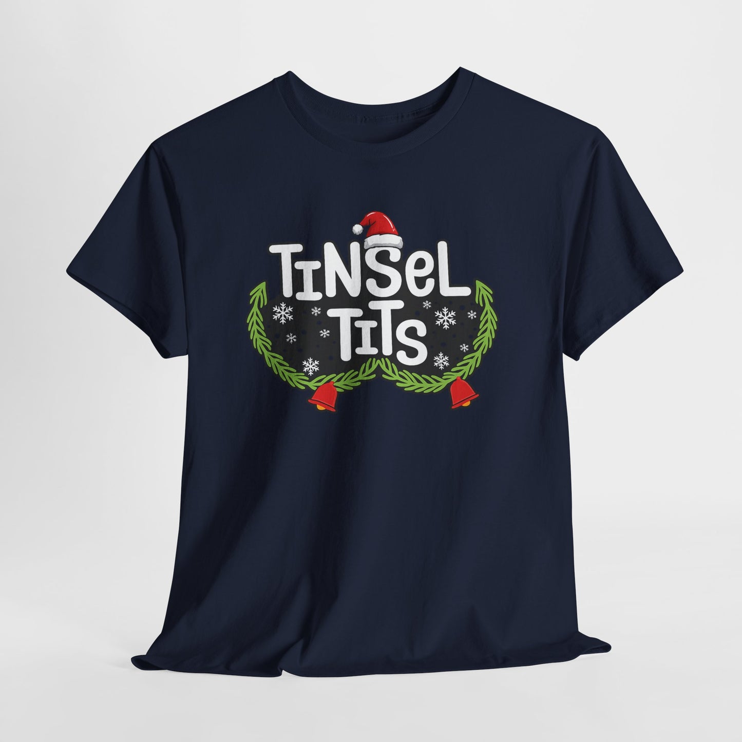 T-Shirt — "Tinsel Tits" Funny Christmas Wreath Holiday Tee