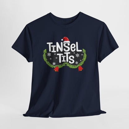 T-Shirt — "Tinsel Tits" Funny Christmas Wreath Holiday Tee