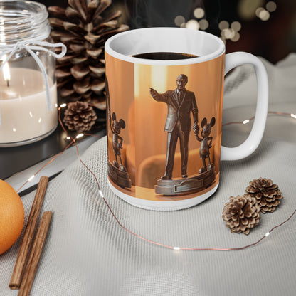 Bronze Statue Disney Park Mug — 'Partners' Mickey & Walt Ceramic Coffee Cup (11oz, 15oz)