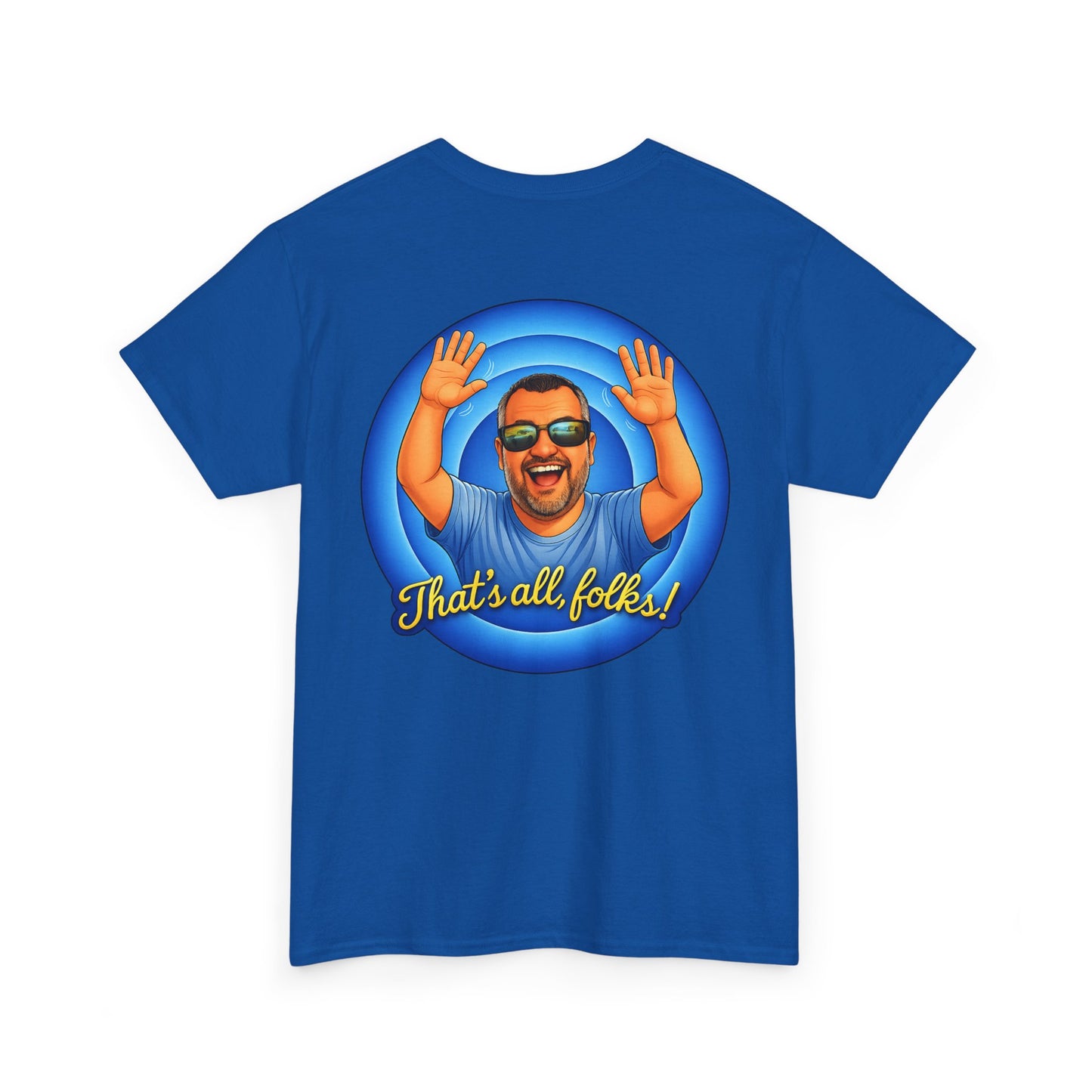 T-Shirt — "That's All, Folks!" Waving Portrait Graphic Tee