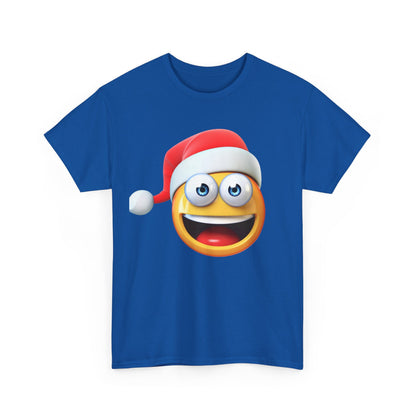 Christmas Emoji T-Shirt — Santa Hat Smiley Holiday Tee