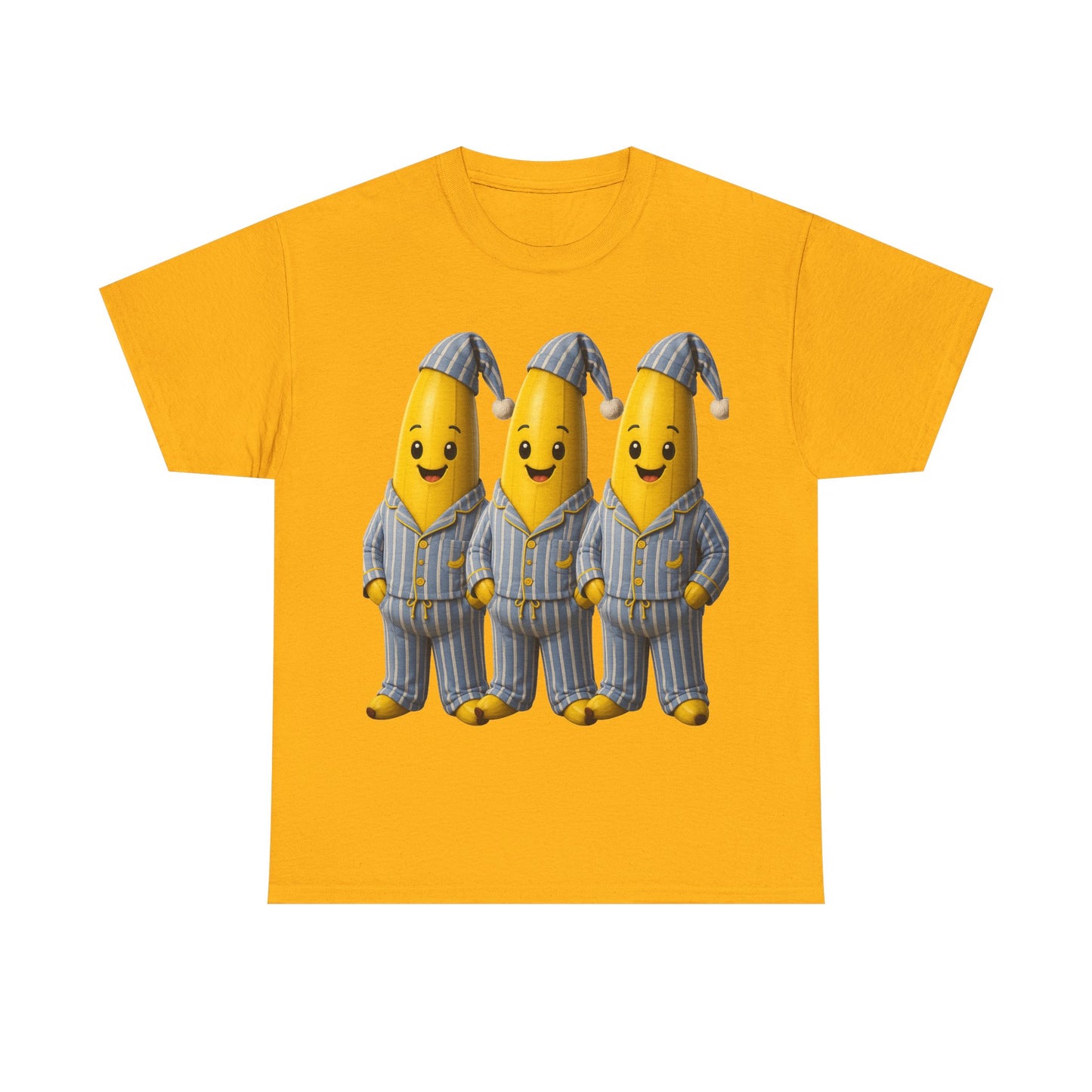 Bananas in Pyjamas – Three Smiling Bananas in Striped Pajamas Graphic T-Shirt